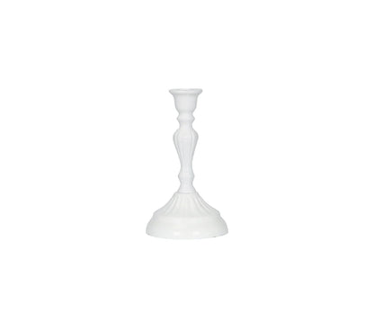 Ljusstake FLOWERY emalj vit