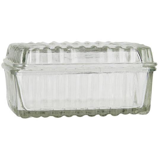 Glasburk SMÖR randigt glas 11,5x8,5cm