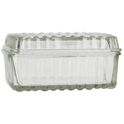 Glasburk SMÖR randigt glas 11,5x8,5cm