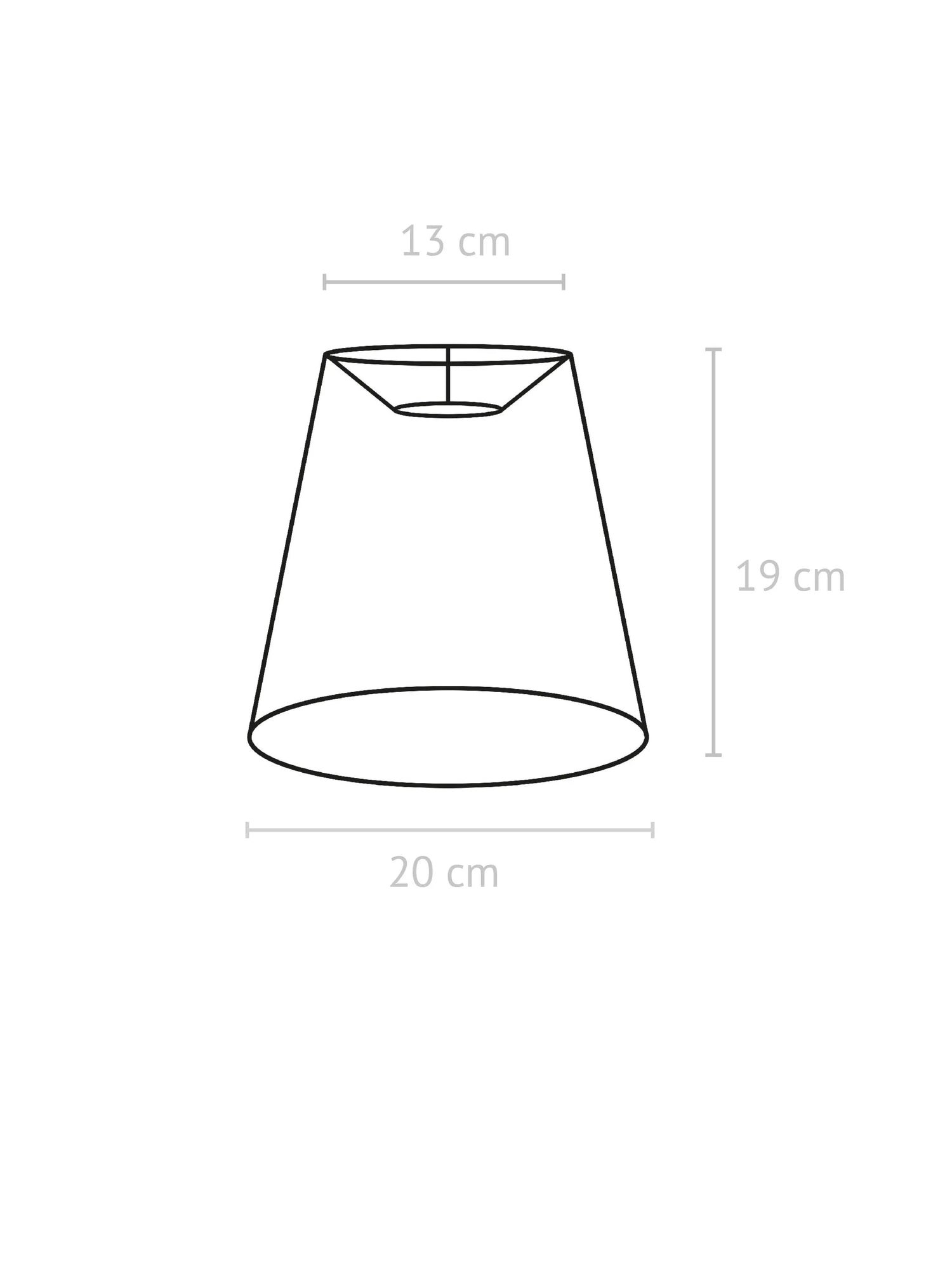 Lampskärm toppring CIA 20cm Linne