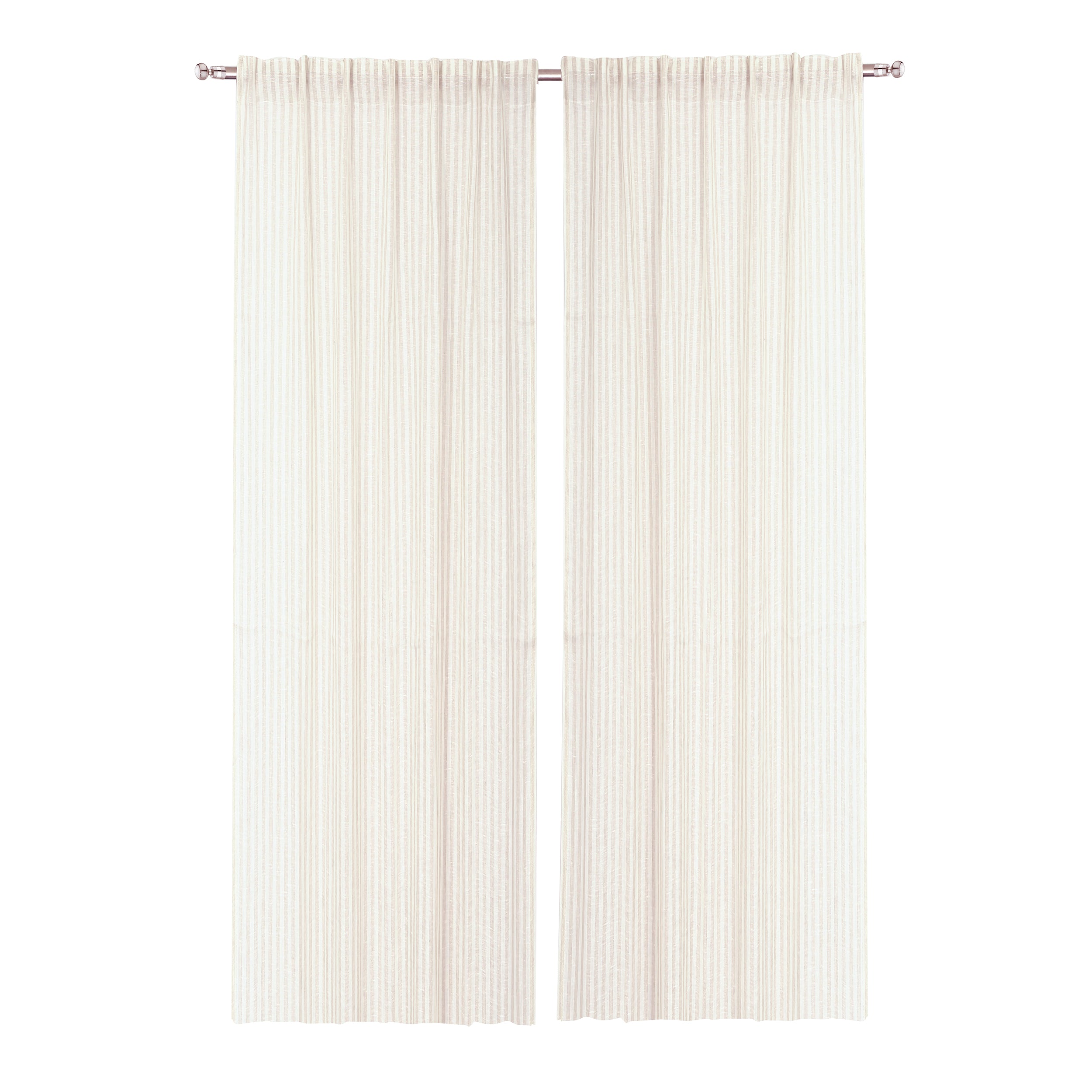 Gardinlängd LOTTA 2-pack 140x280cm 100% lin randig natur/offwhite