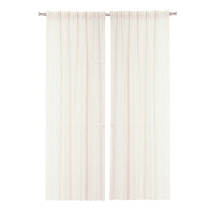 Gardinlängd LOTTA 2-pack 140x280cm 100% lin randig natur/offwhite