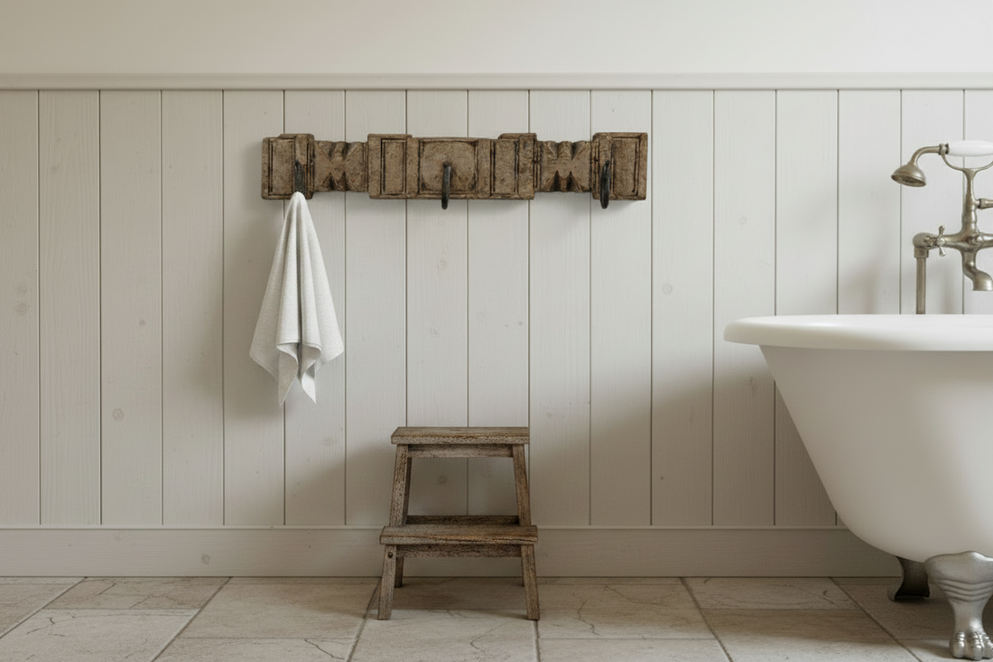 Krokbräda VINTAGE 52,5x9x4cm 3 krokar