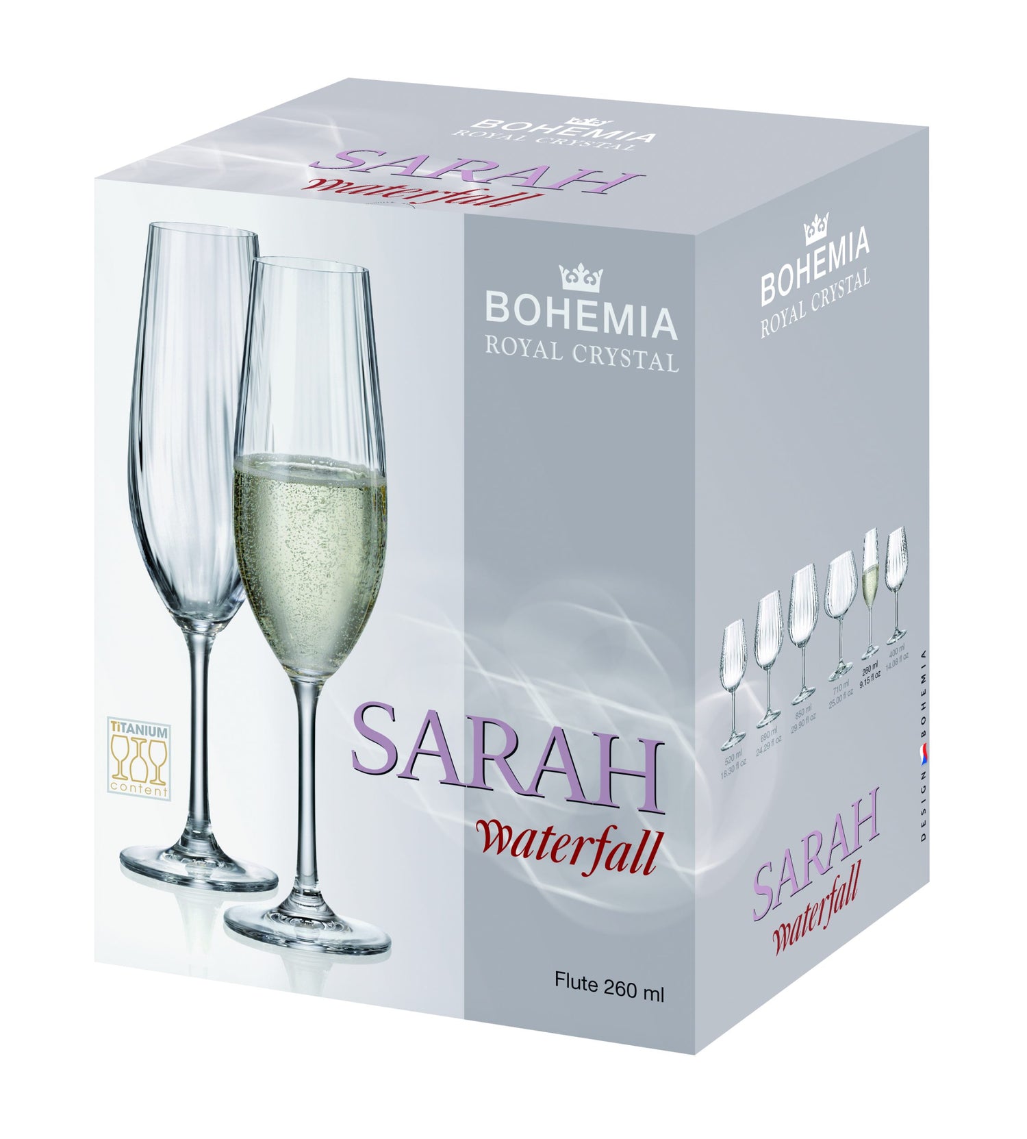 Champagneglas WATERFALL 6-pack