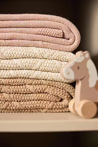 Pläd barn CHECK KNIT havre