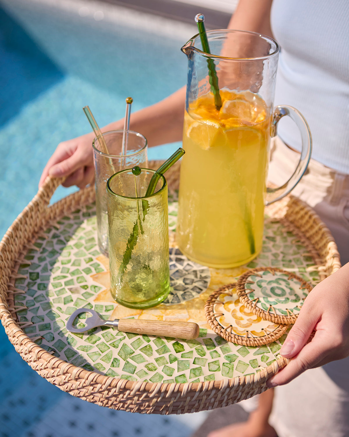 Sugrör COCKTAIL grön 4-p glas