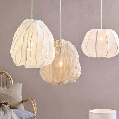 Taklampa POMONA 40cm vit textilskärm