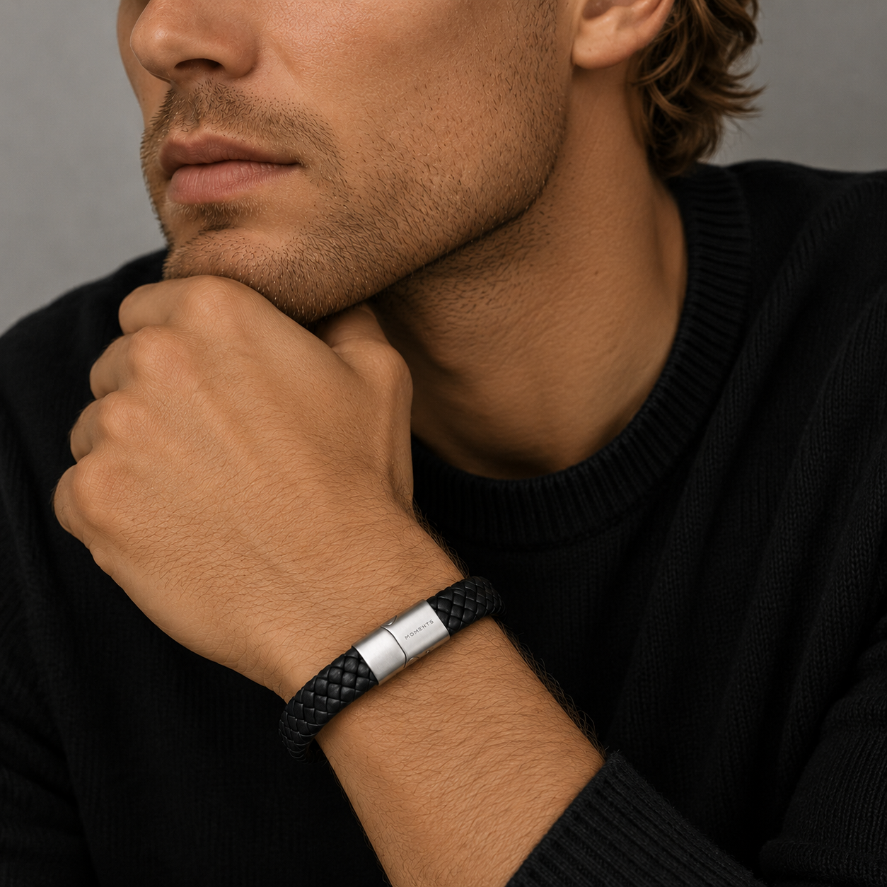 Armband MAN BRAIDED FLAT 12mm