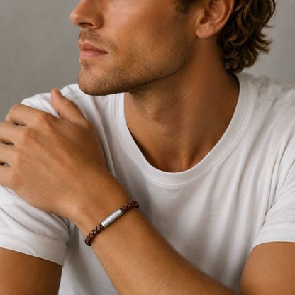 Armband MAN BRAIDED ROUND 8mm