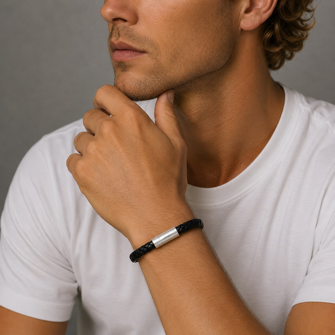 Armband MAN BRAIDED ROUND 8mm