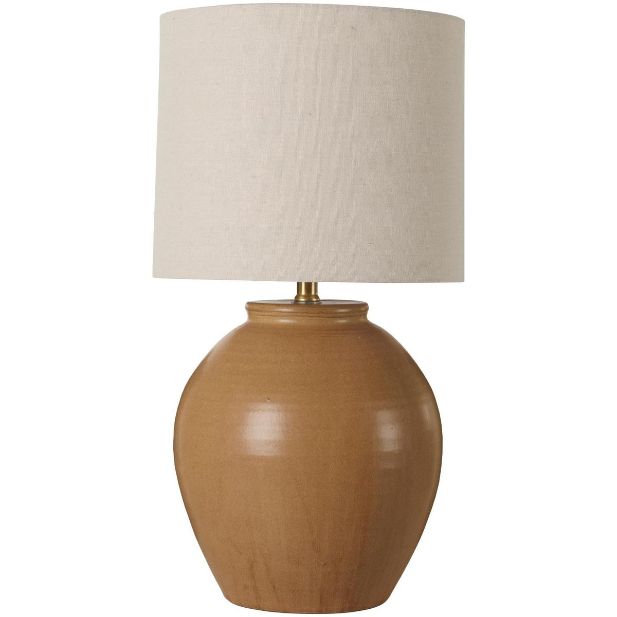 Bordslampa AURA brun keramik beige skärm