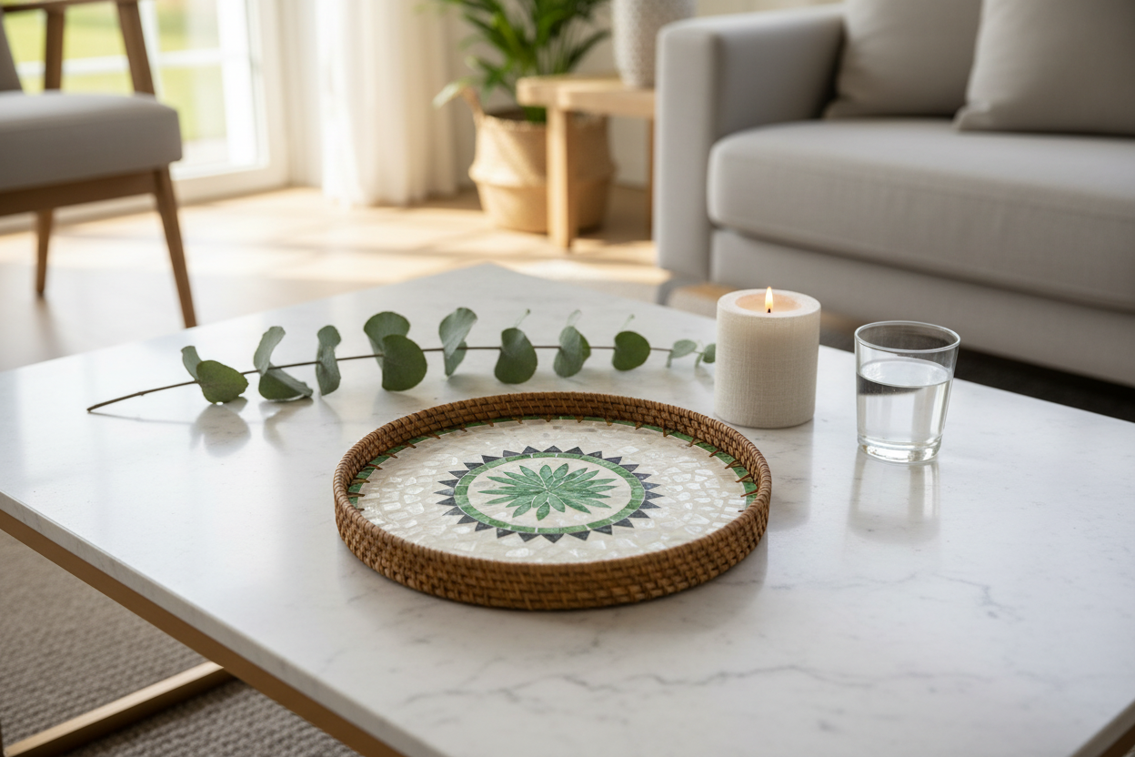 Bricka SUNNY grön/natur