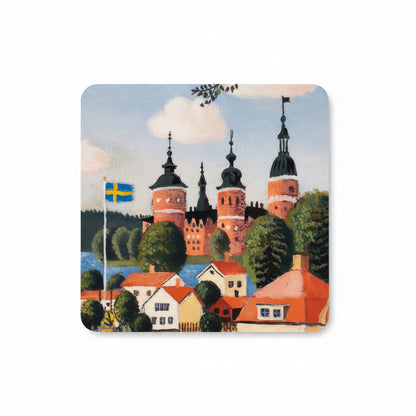 Glasunderlägg MARIEFRED SMÅBÅTSHAMNEN Harry Karlsson 4-pack 9x9cm