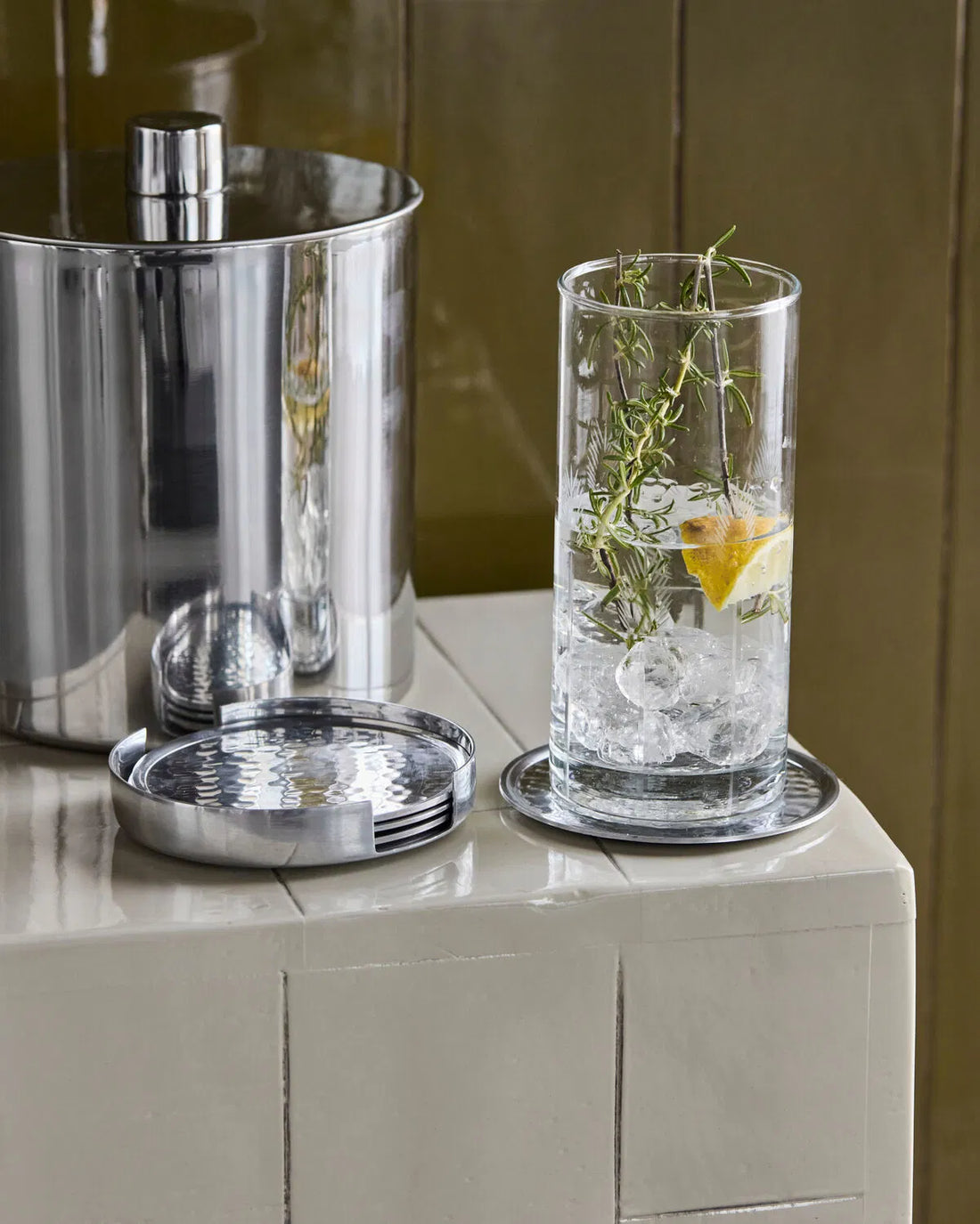 Glasunderlägg HAMMER SILVER 4-pack