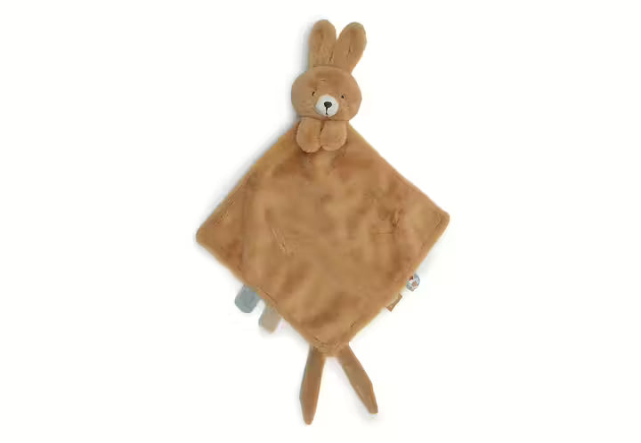 Jollein Bunny Luz brun snuttefilt med kanin och napphållare