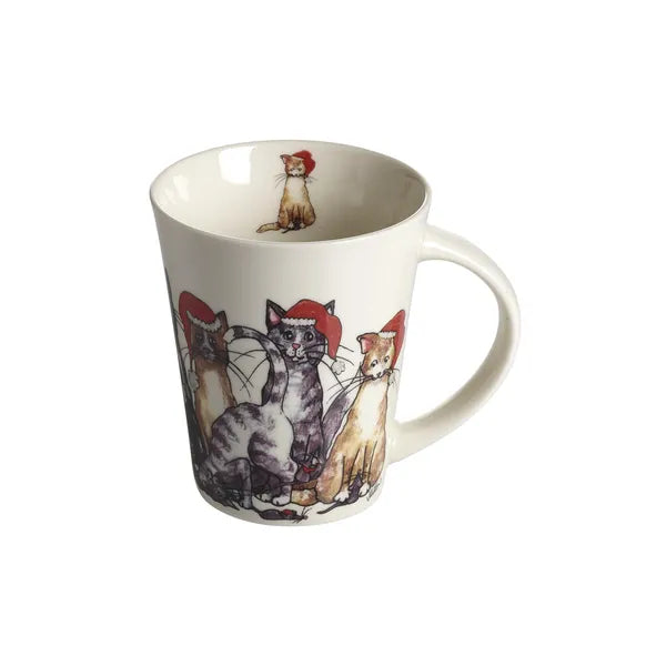 Julmugg Santa Cats med katter i tomteluvor från Nääsgränsgården
