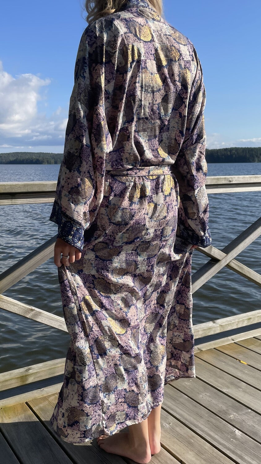 Kimono BLUE PAISLEY lång blå