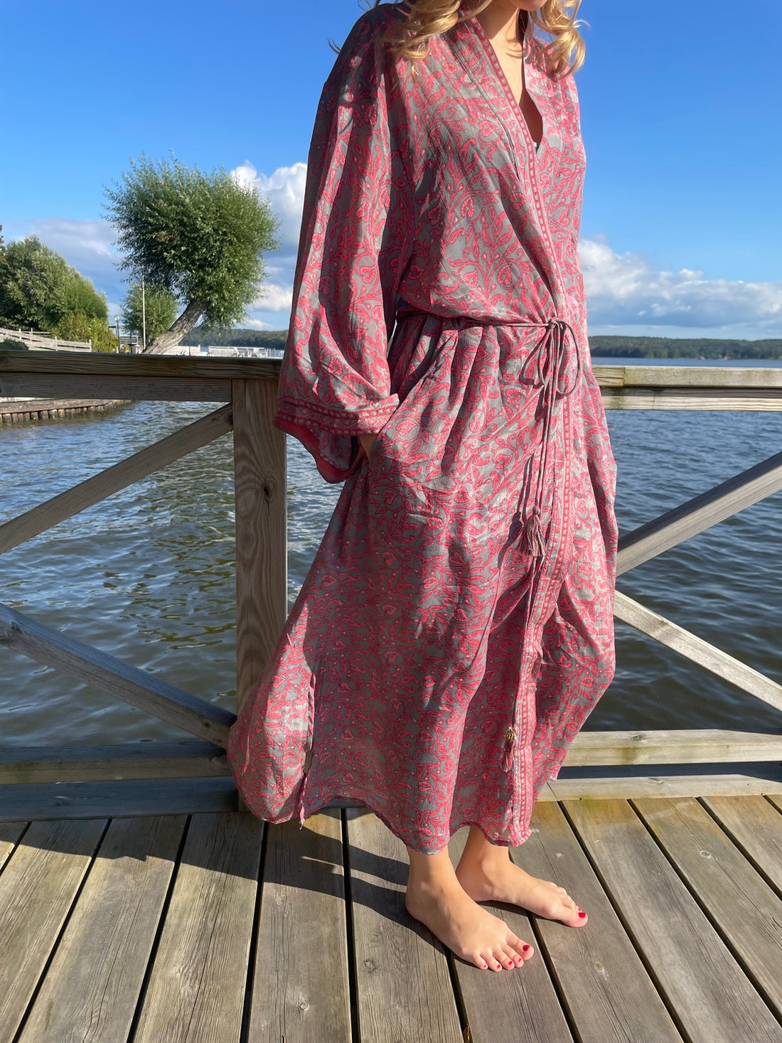 Kimono PINK LILIES vintage
