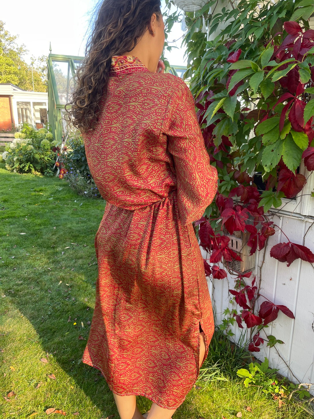 Kimono RED GOLDEN FLOWER vintage