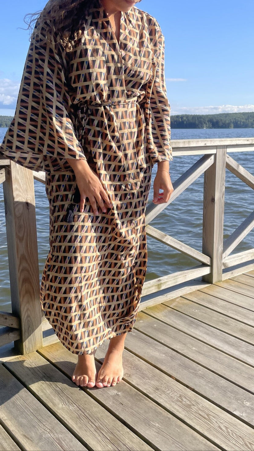 Kimono BEIGE TRIANGLES vintage