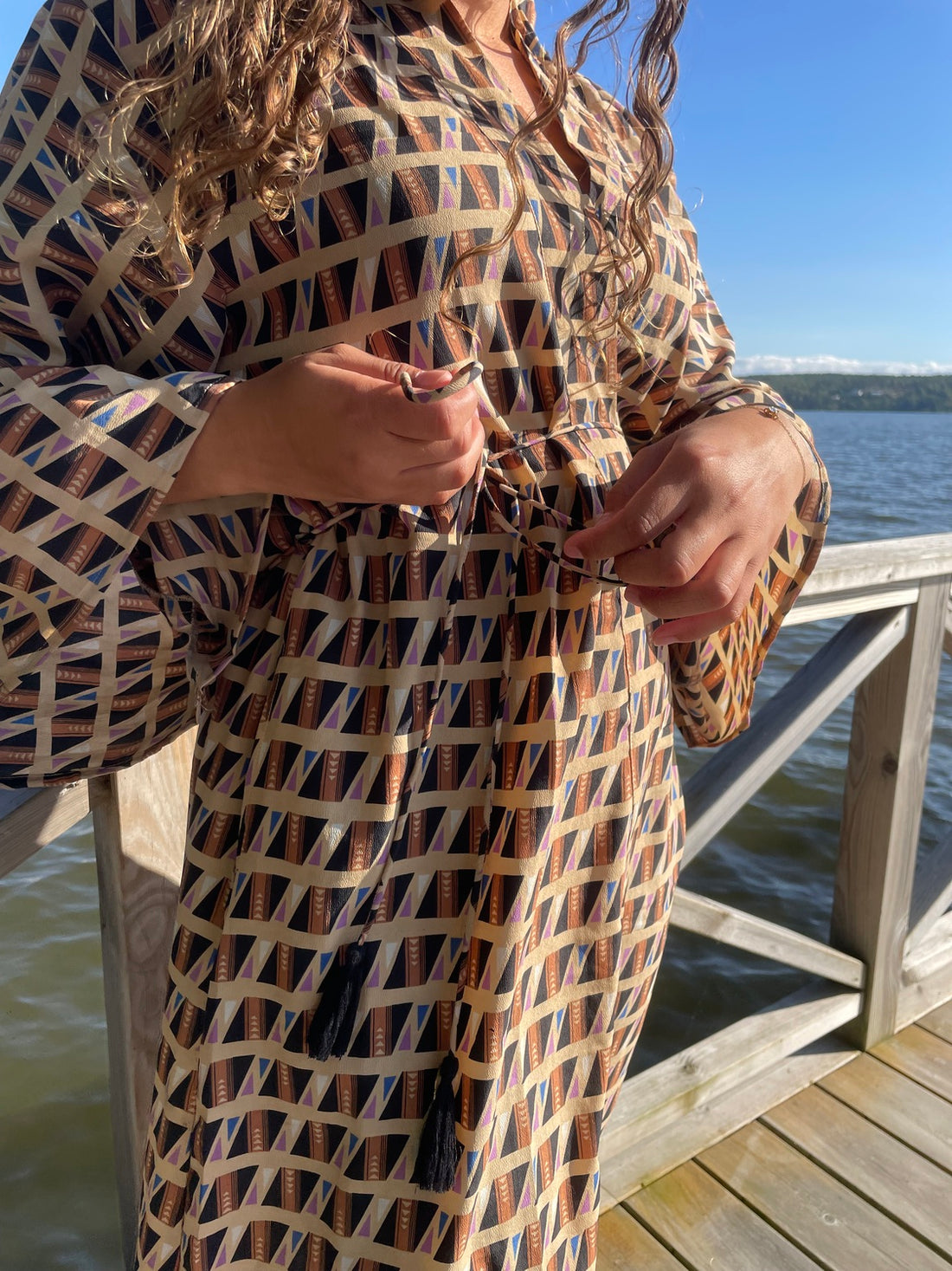 Kimono BEIGE TRIANGLES vintage