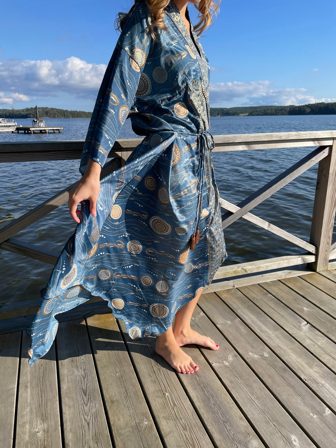Kimono SPAIN lång blå