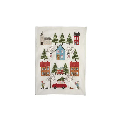 Kökshandduk Vinter med julmotiv från Nääsgränsgården