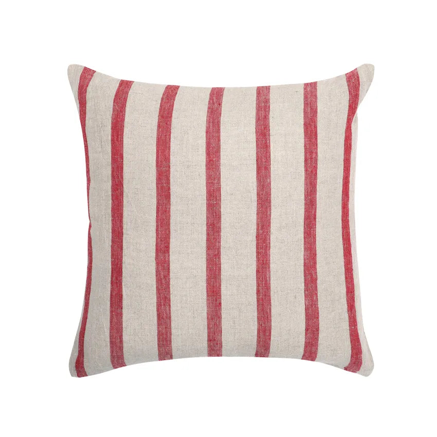 Kuddfodral LEO 45x45cm linne/röd