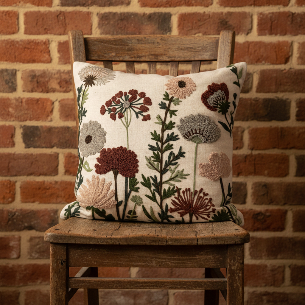 Kuddfodral TANACETUM BRODERAD 45x45cm