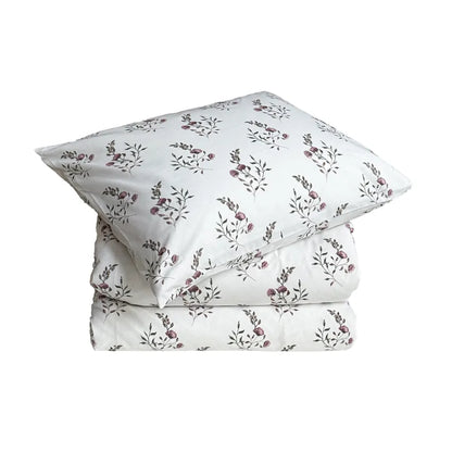 Påslakanset OLIVIA 150x210cm - enkel rosa/vit