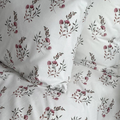 Påslakanset OLIVIA 150x210cm - enkel rosa/vit
