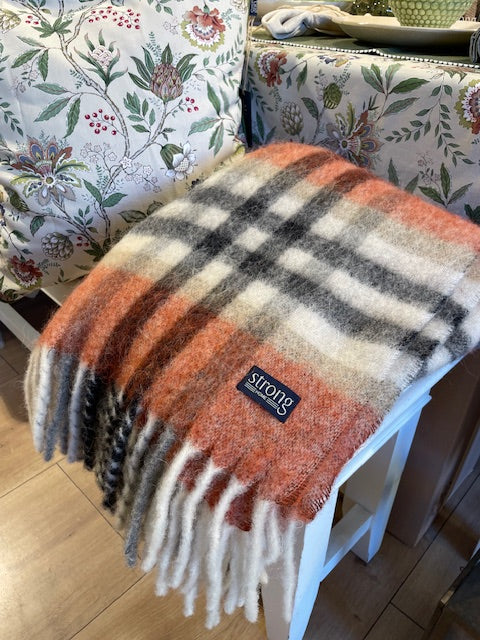 Pläd CHUNKY CHECK pumpkin