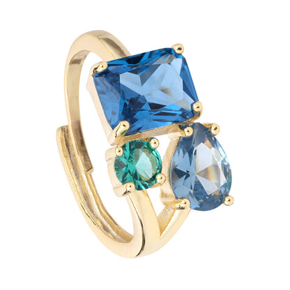 Ring SAINT TROPEZ blue justerbar
