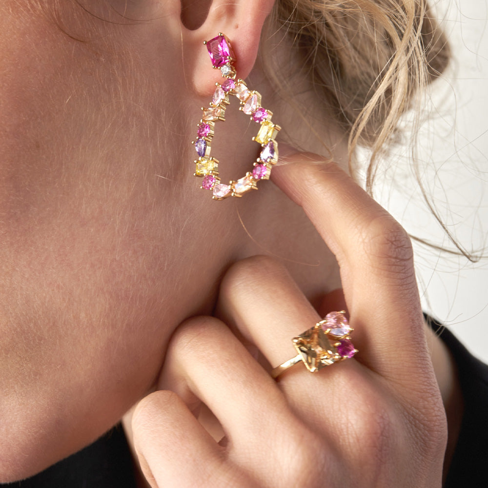 Ring SAINT TROPEZ pink justerbar