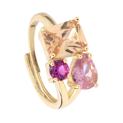 Ring SAINT TROPEZ pink justerbar
